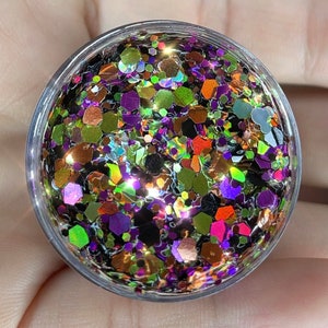 Mickey&#39;s Not So Scary | Chunky | Green Purple Orange + Hidden Mickey Festival Glitter | Hair Body + Face