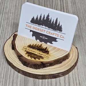 Visitenkartenhalter - Personalisierte Holzscheit - Perfekt für kleine Unternehmen, Kneipen, Restaurants, Künstler, Fotografen