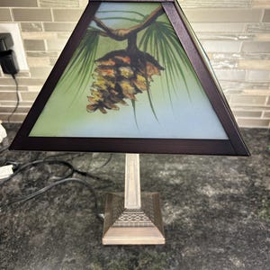 Table Lamp Cabin Lamp Mountain Style Lamp Meyda 16&quot; High Pinecone Hand Painted Accent Lamp