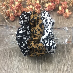 Leopard patterned hair scrunchie