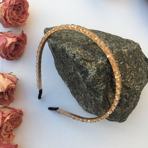 Thin beaded headband, beautiful beaded headband for women girls, headband for wedding