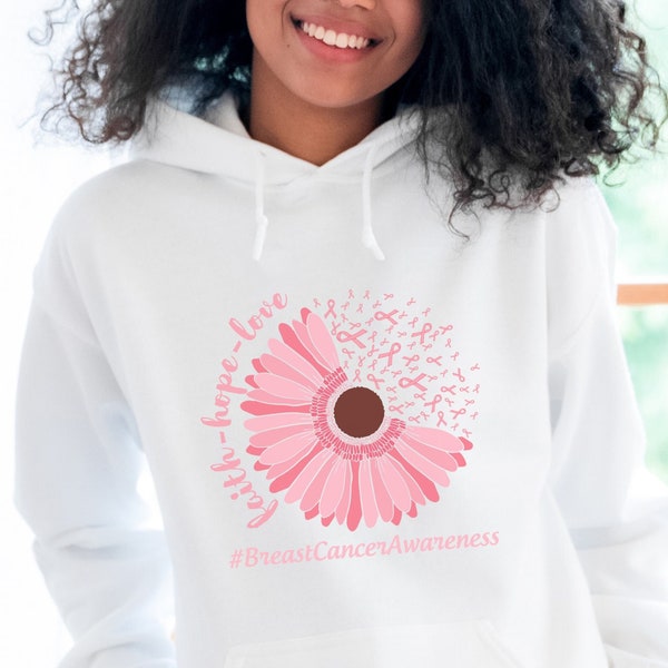 Brustkrebs Bewusstsein Sweatshirt, Cancer Support Sweatshirt, Cancer Warrior Hoodie, October Cancer Apparel, Cancer Awareness Hoodie Geschenk