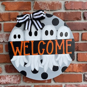Ghost Door Hanger | Halloween Door Hanger | Halloween Ghost Door Sign | Halloween Decor | Cute Halloween Decor | Fall Door Hanger | Welcome