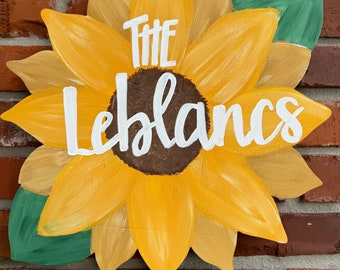 Sunflower Door Hanger | Sunflower Welcome Sign | Sunflower Decor | Sunflower Door Decor | Personalized Sunflower Door Hanger | Sunflower