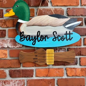 Hunting Hospital Door Hanger | Duck Baby Door Hanger | Duck Hunter Door Hanger Boy | Mallard Nursery Decor | Baby Boy Gift | Nursery Sign