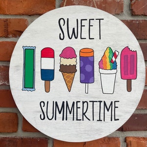 Summer Popsicle Door Hanger | Summer Front Door Sign | Ice Cream Door Hanger | Summer Porch Decor | Summer Door Hanger | Summer Welcome Sign