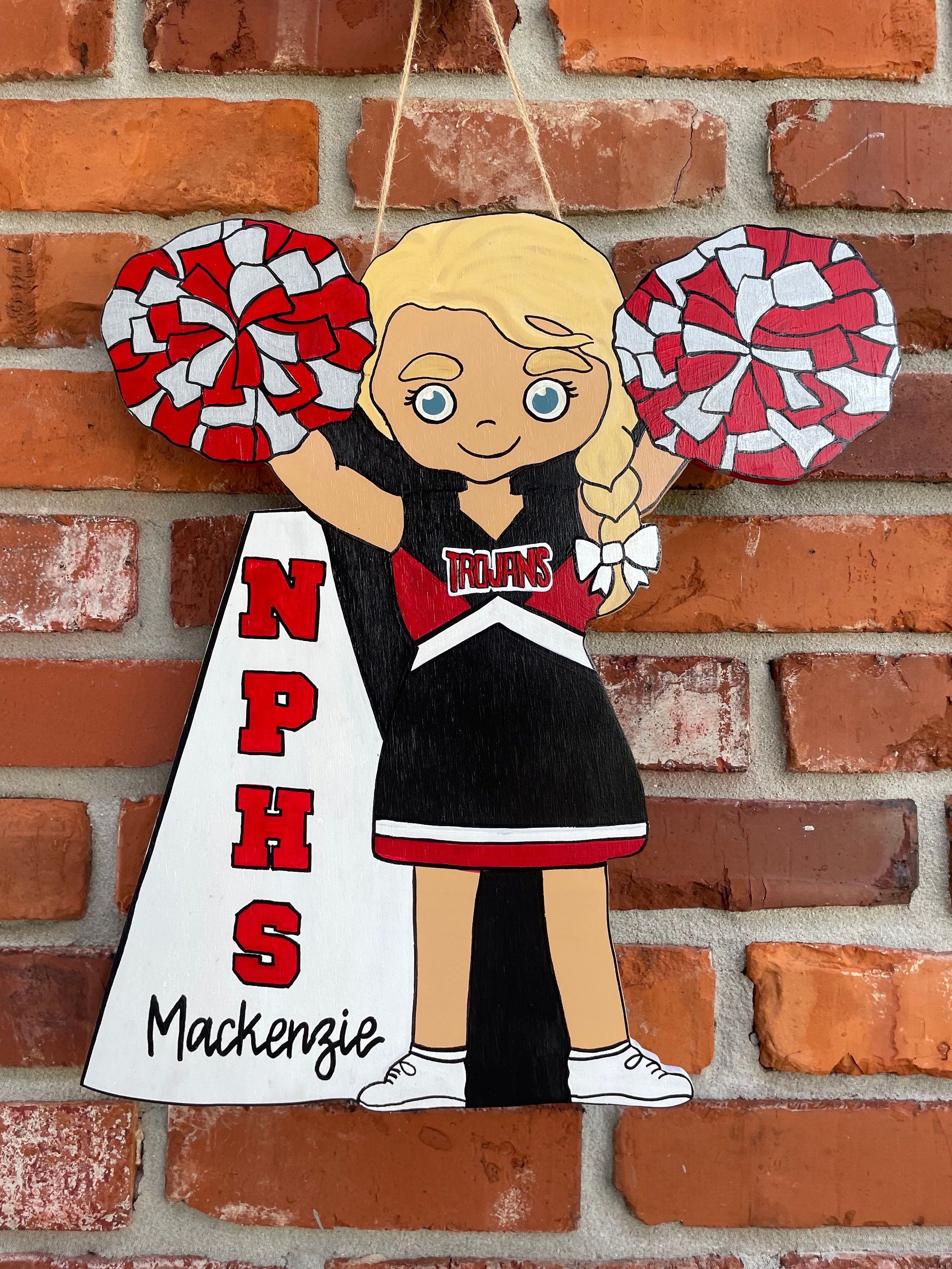 Cheerleader Door Hanger | Custom Cheerleader Sign | Cheer Camp Door