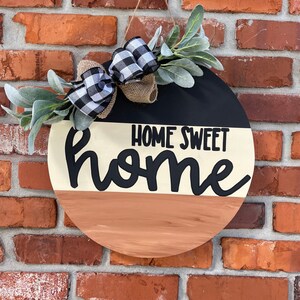 Home Sweet Home Door Hanger | Front Door Decor | Year Round Wreath | Housewarming Gift | Everyday Door Hanger | Personalized Front Door Sign