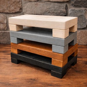 Long Wooden Riser Pedestal for Home Decor, Elevated Table Display & Kitchen Counter Centerpiece