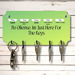 Grappig werk Motiverend No Offensive, organisator sleutelhouder 10 x 5 inch MDF gesublimeerd houten bord