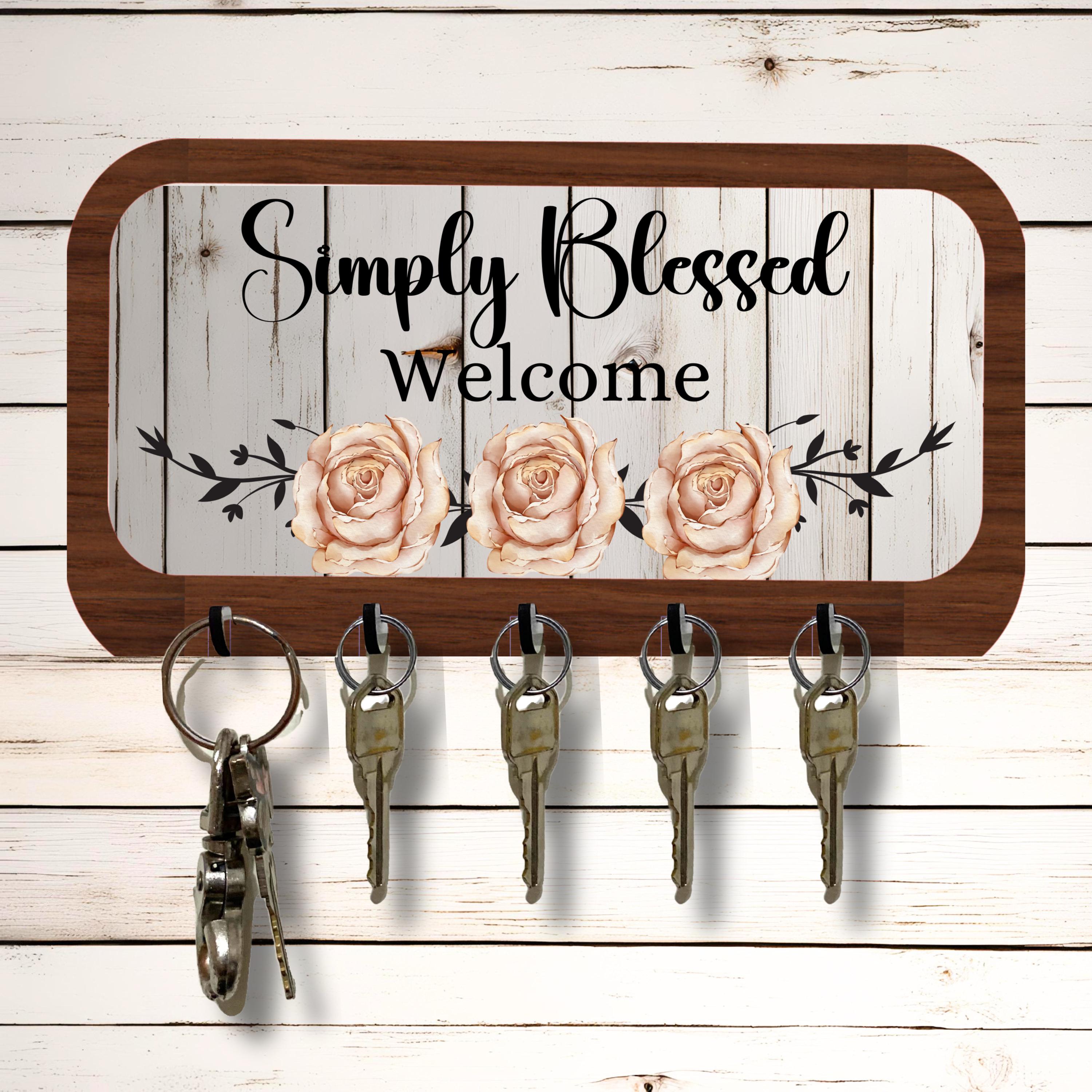Blessed Rack Simply Blessed Welcome Key Wall Rack Holder Organizer 10