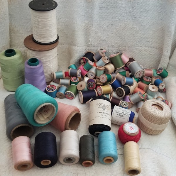 Beautiful Lot of Vintage Spools and Thread