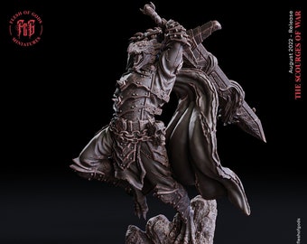 Dragonborn Knight, Hero for DND or Pathfinder  - 8K Resin Based Miniature -  Flesh of Gods