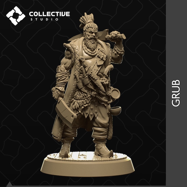 Grub, Hero for DND or Pathfinder - 8K Resin Based Miniature 32mm or 75mm - A Tale From The Deep - Collective Studio
