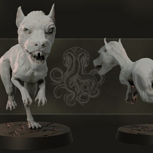 The Dog for DND or Pathfinder - 8K Resin Based Miniature - 32mm or 75mm - realSTEONE Miniatures