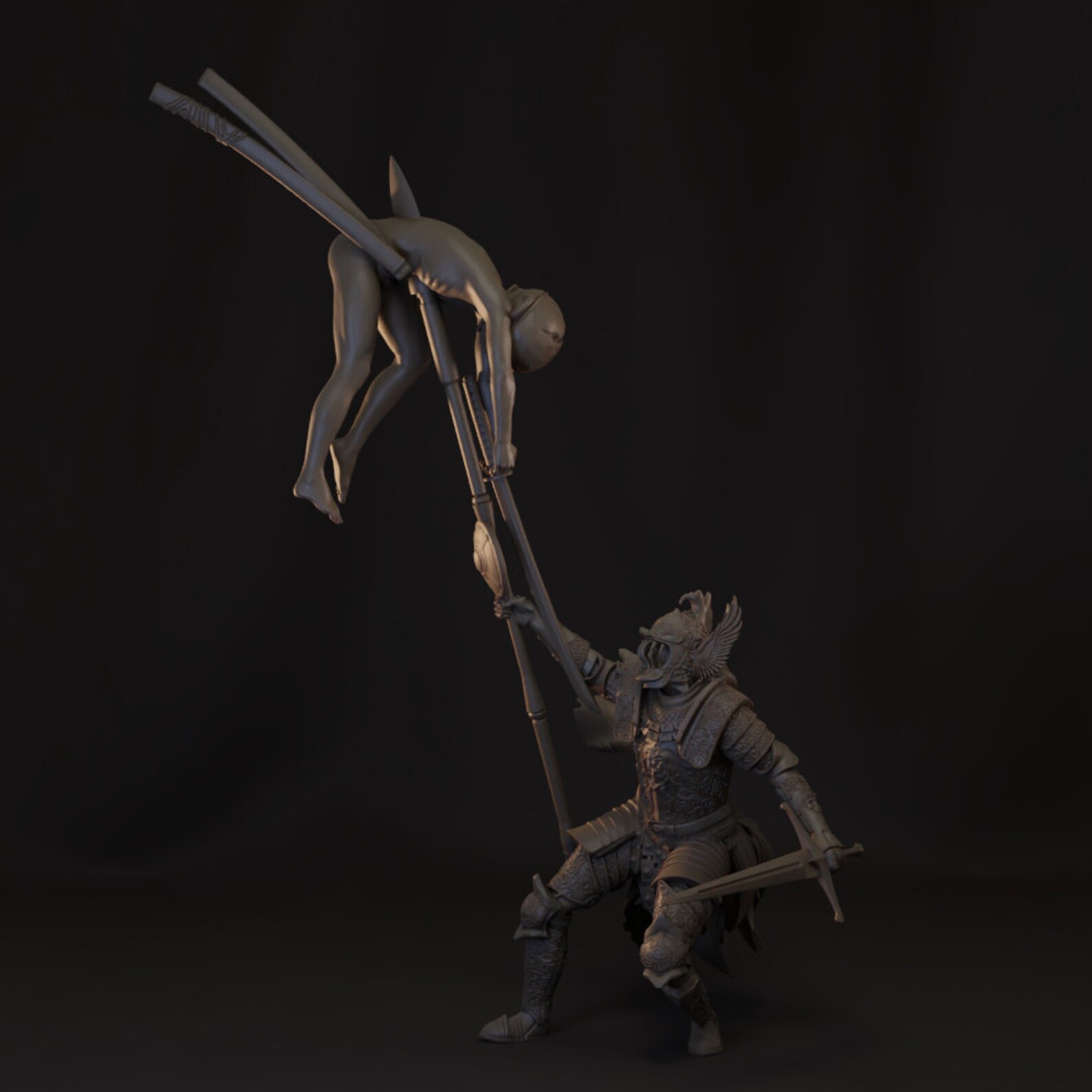 Scarlet Knight for DND or Pathfinder 8K Resin Based Etsy