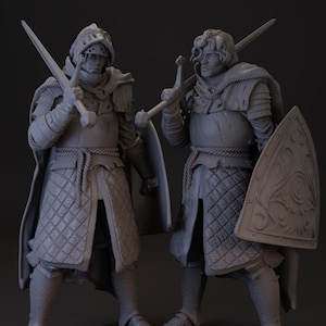 Knight for DND or Pathfinder- 8K Resin Based Miniature - realSTEONE Miniatures