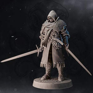 Exiled Knight for DND or Pathfinder- 8K Resin Based Miniature - realSTEONE Miniatures