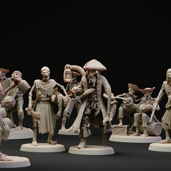 Undead Pirate Crew for DND or Pathfinder- 8K Resin Based Miniature - realSTEONE Miniatures