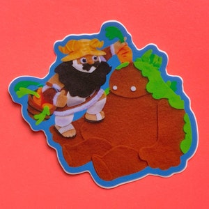 Felt-Style Dwarf and Golem Meshi Sticker