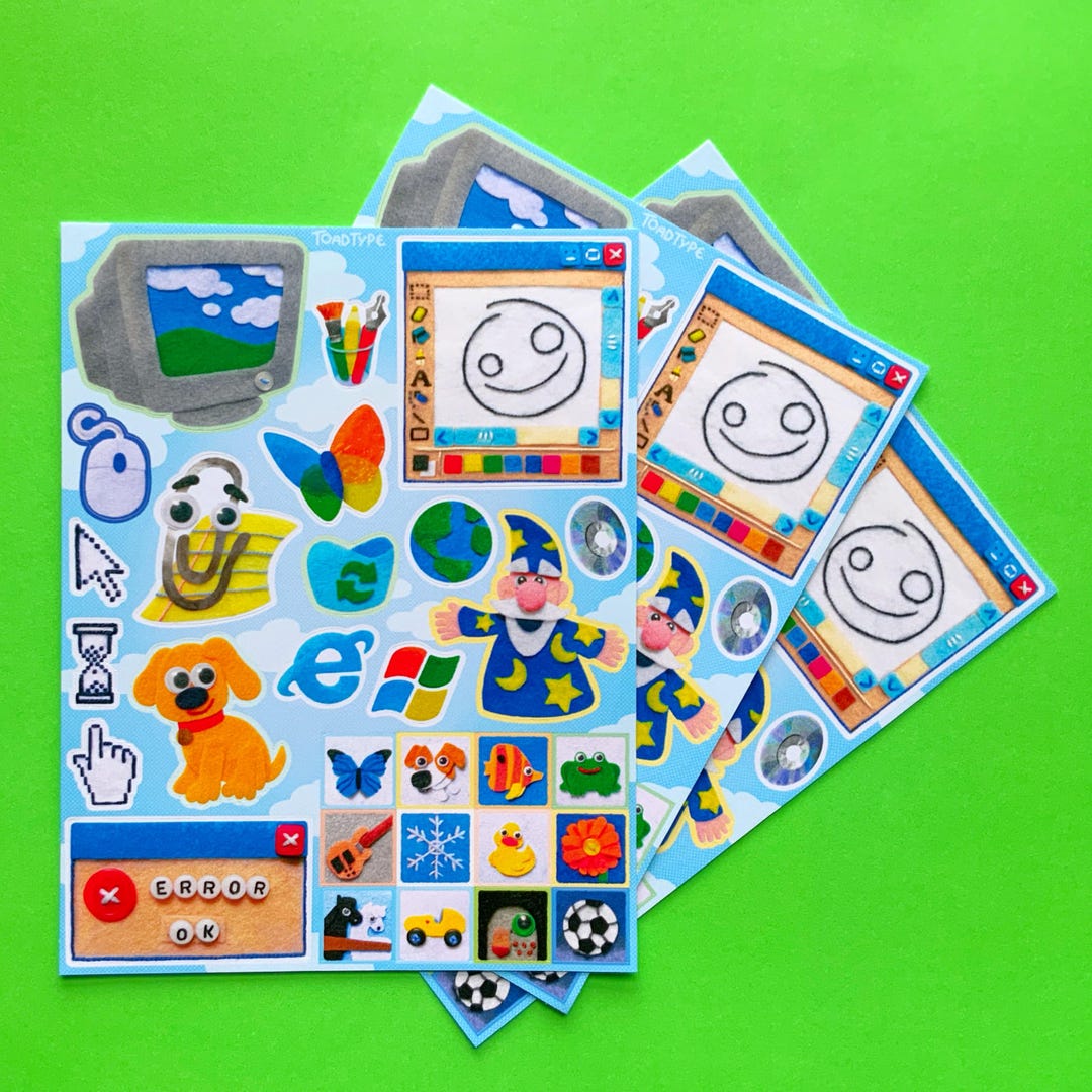 Windows Xp Sticker Sticker Felt-style Windows XP Vinyl Sticker Sheet - Etsy Canada