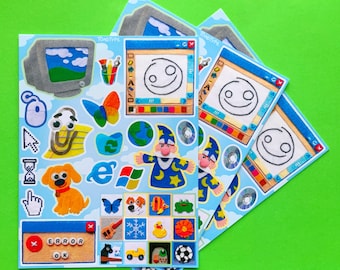 Felt-Style Windows XP Vinyl Sticker Sheet