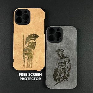 Engraved Leather iPhone 15 Case: Personalized Suede Team Logo