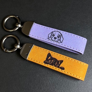 Personalized Animals Keychain Cat Lover Gift Dog Lover Accessory Veterinary Leather Keychain Kitten, Puppy Logo Accessory Pet Keychains Gift