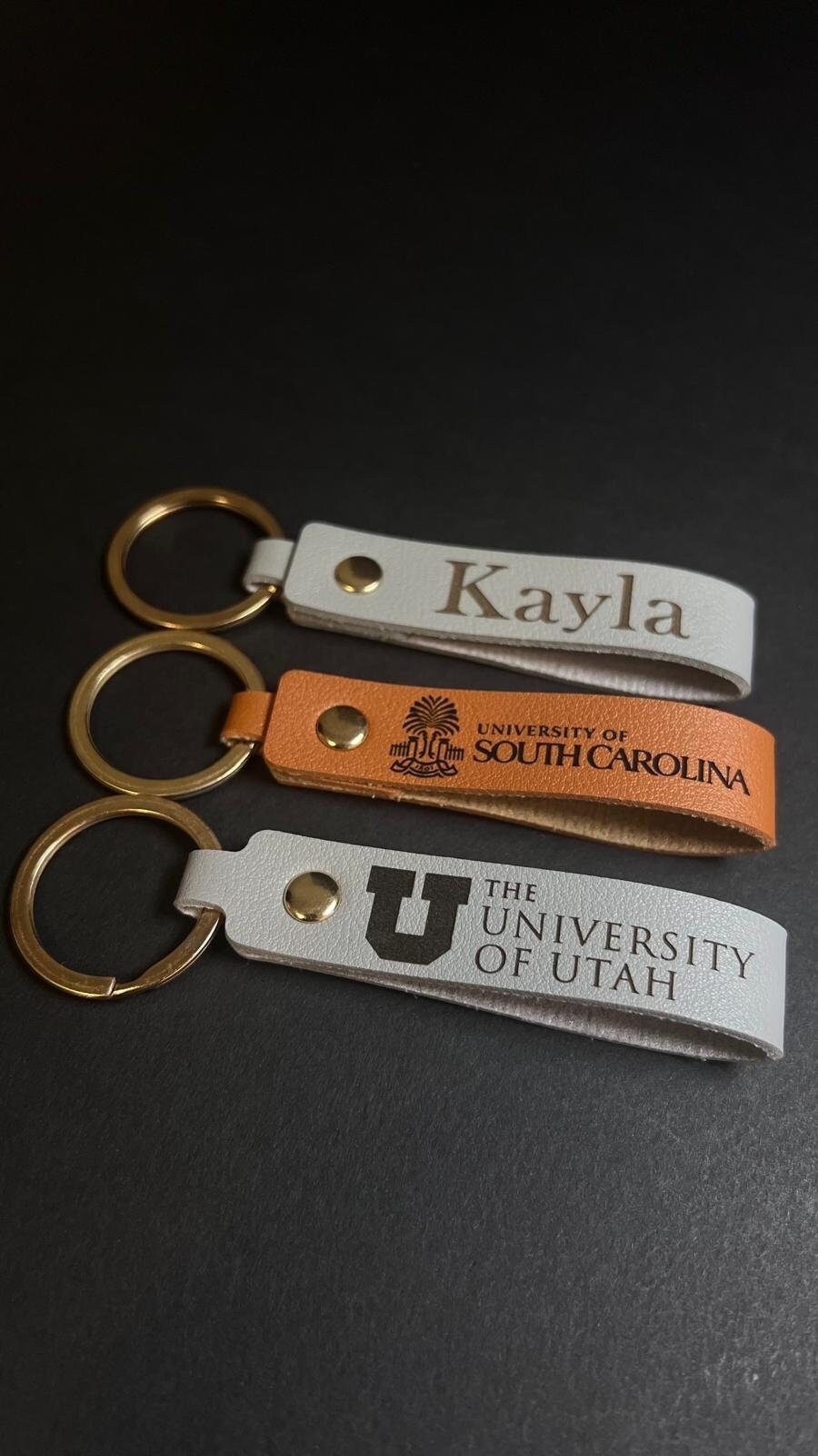 Personalized University Logo Leather Keychain, Graduation Gift - Etsy