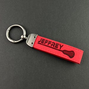 Personalized Leather Lacrosse Keychain: Sports Team Accessory