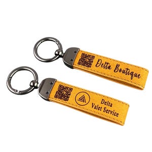 Personalized Scannable QR Code Leather Keychain: Business Promotion Gift