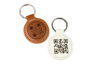 Llavero redondo con código QR personalizado: recuerdo escaneable con código de barras personalizado