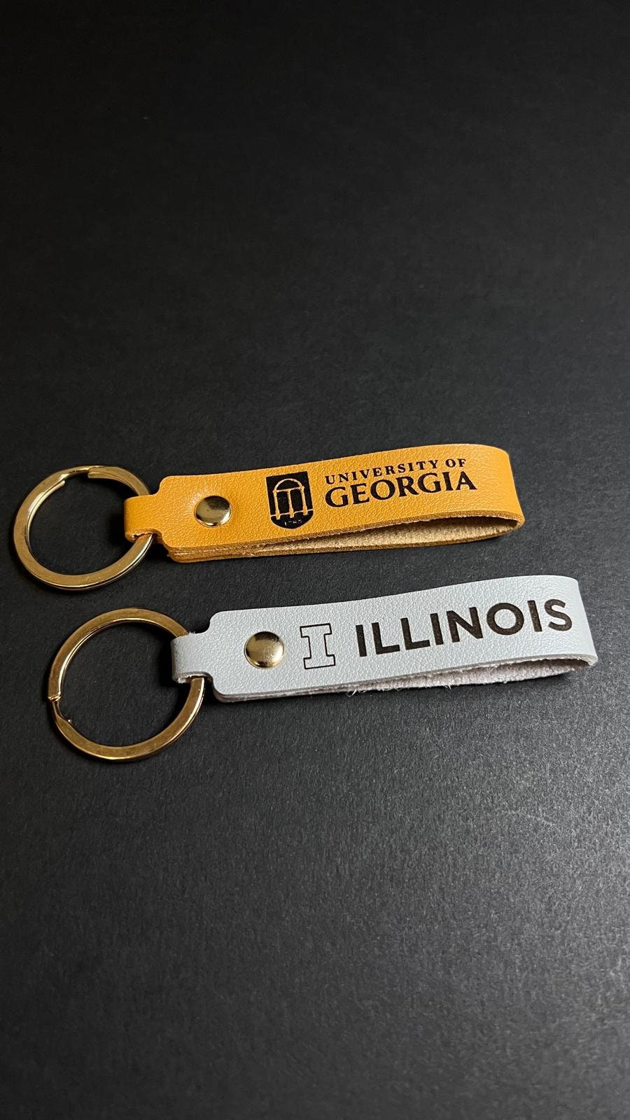 Personalized University Logo Leather Keychain, Graduation Gift - Etsy