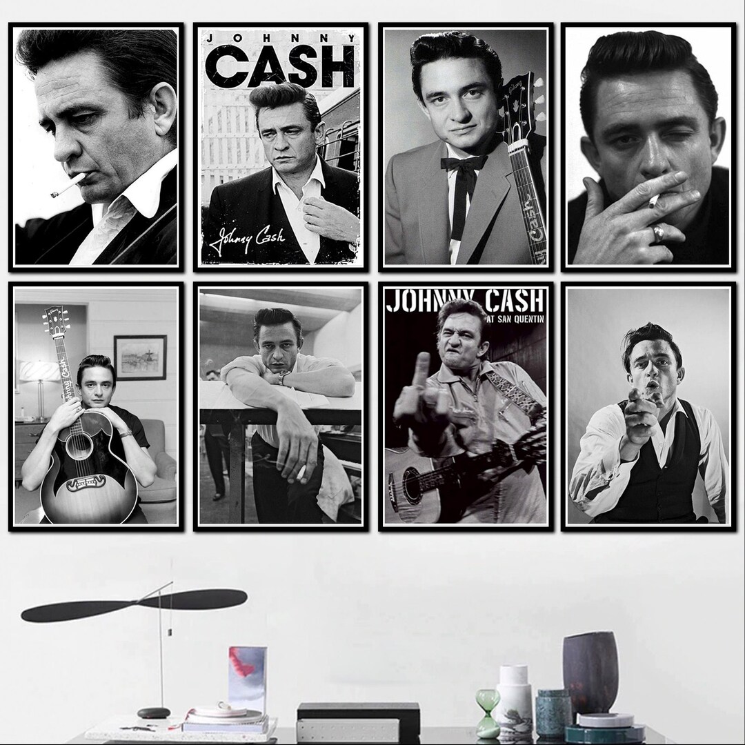 Johnny Cash Poster and Prints Canvas Painting Wall Art Picture - Etsy UK