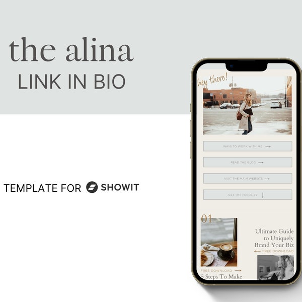 Showit Link In Bio Template for Influencers, Entrepreneurs, Business Owners, and Direct Sellers