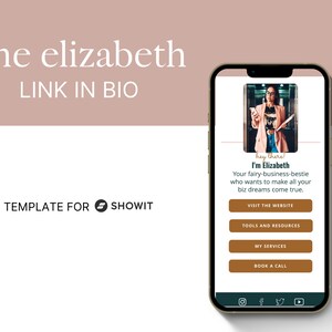 Showit Link In Bio Template für Coaches, Unternehmer, Unternehmer und Kreative