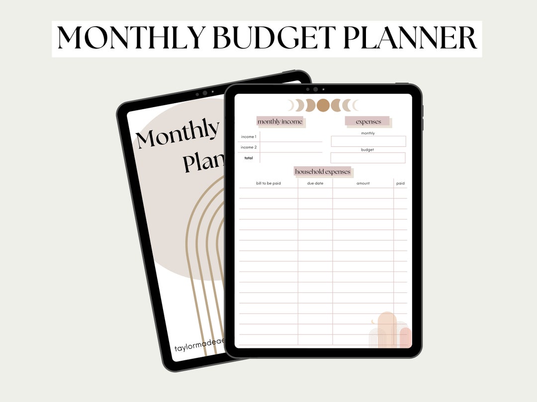 Monthly Budget Planner Goodnotes and Notability Etsy
