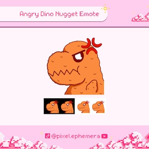 Wütend Dino Nugget emote für twitch Discord Youtube-streaming - Süßes Dinosaurier Dino Emote