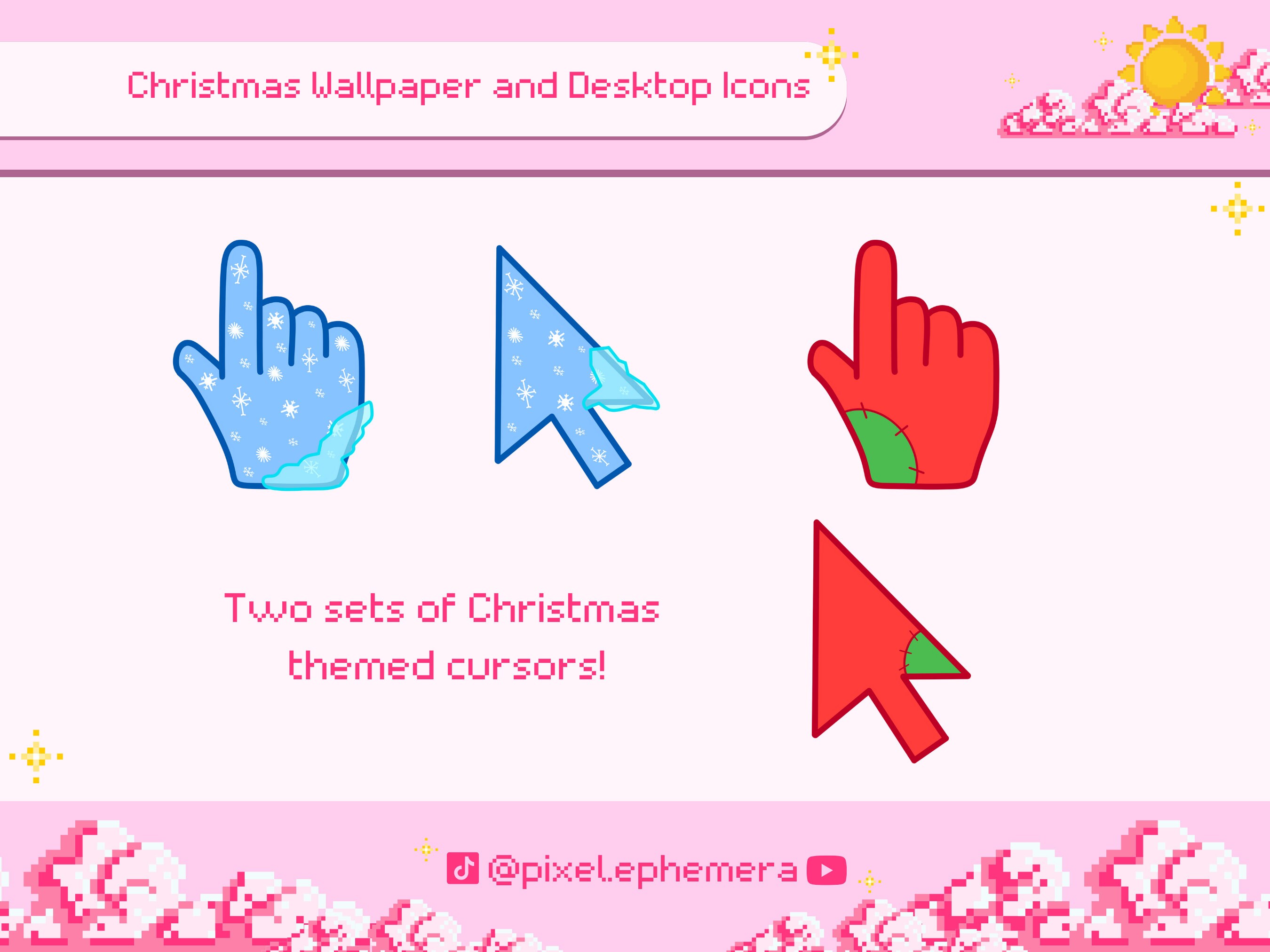 Christmas Wallpaper and Desktop Icons Festive PC Mac Icons Folders ...