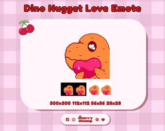 Love Dino Nugget Emote – Leuke streaming Twitch Discord (digitale download)