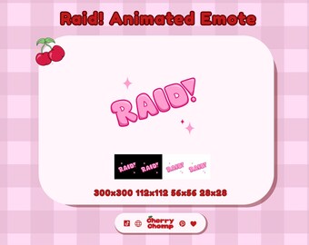 Geanimeerde raid-emote | Waarschuwing roze stream | Twitch Discord-png