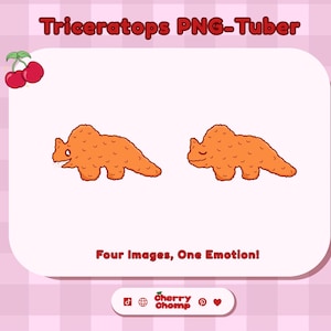 Dino Nugget Triceratops PNG-Tuber: Kawaii Food Reactive Images (Digital Download)