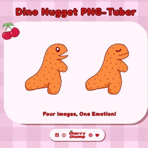 Dino Nugget PNG Tuber: Kawaii Reactive Images (4pc)