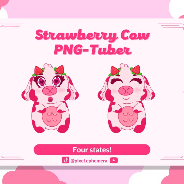Strawberry Cow Vtuber Etsy