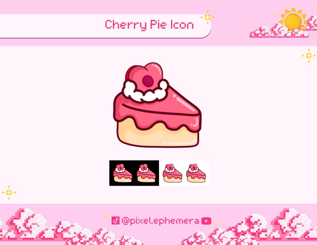 Cherry Pie Cake Channel Point Icon - Cute Fruit Cherries - Cherry Cake ...