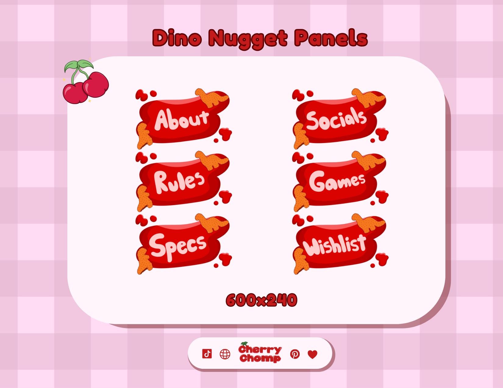Dino Nugget Twitch Panels: Kawaii Ketchup Stream Decoration (P2U ...