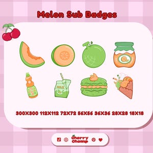 Emblemas de legenda Kawaii Melon: Recursos de streaming P2U (download digital)