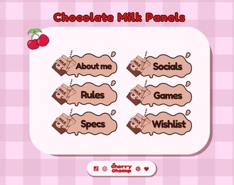 Twijfelpanelen chocolademelk - kant-en-klare streaming-items p2u - kawaii-chocomelk