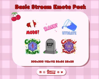 Emotepakket streamen | Twitch, Discord-png's (mods, Raid, Hydrate, RIP)