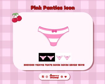 Roze slipje-pictogram | Leuk ondergoedpictogram | Twitch & Discord-pictogram | Kawaii Stream-branding | Meerdere png-formaten